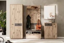 Voleo Garderobenschrank Damas eichefarbig, grau New