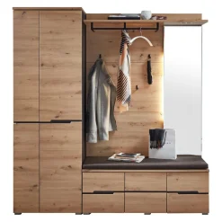 Voleo Garderobenschrank Detroit eichefarbig, graphitgrau Hot