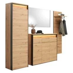 Voleo Garderobenschrank Edra eichefarbig, schwarz Sale