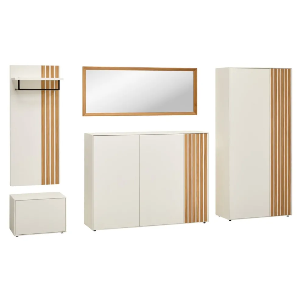 Edition Garderobenschrank ENYO eichefarbig, weiss New