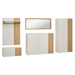 Edition Garderobenschrank ENYO eichefarbig, weiss New