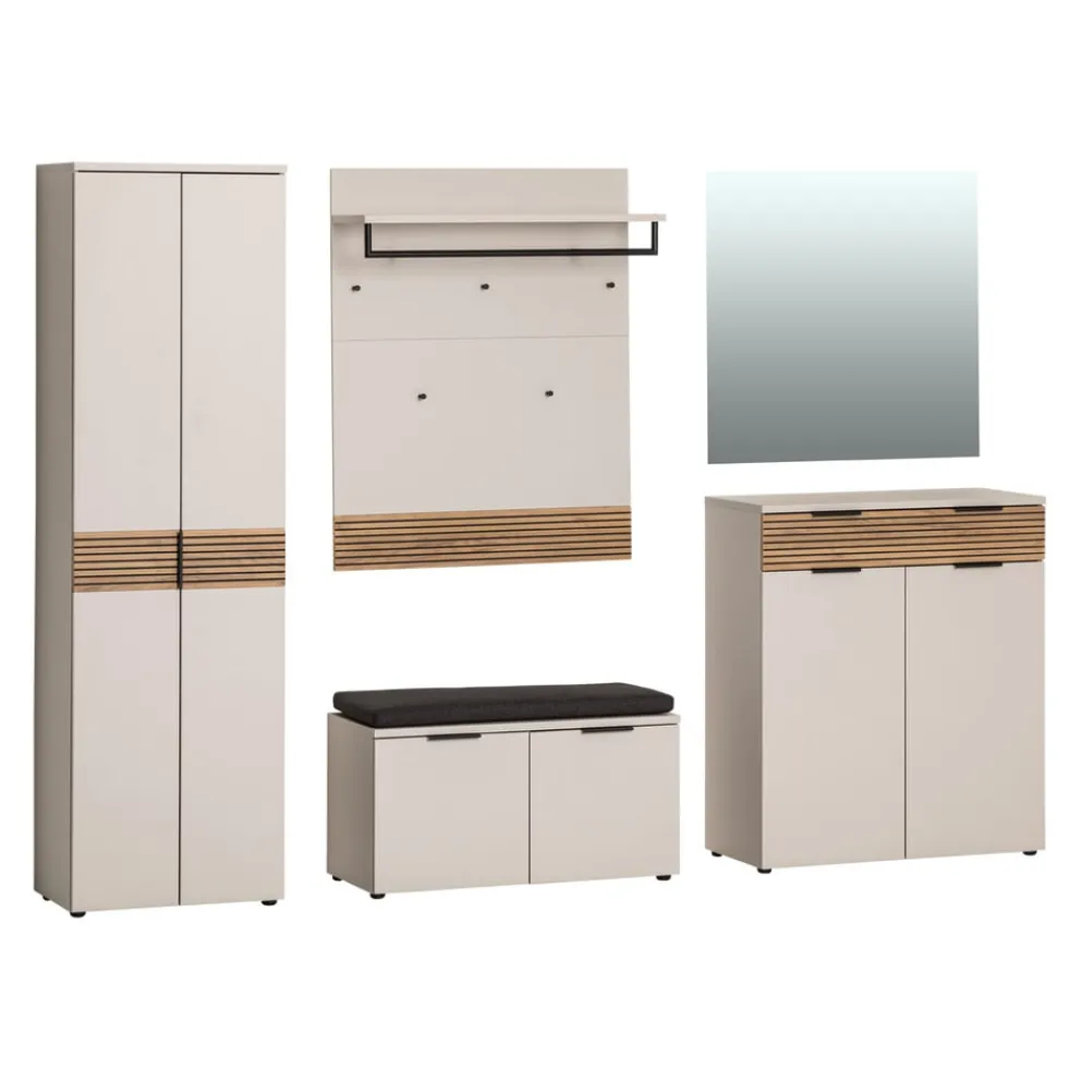 Voleo Garderobenschrank Indo eichefarbig, kaschmir Discount