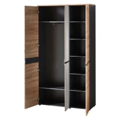 Voleo Garderobenschrank Memphis eichefarbig, graphitgrau Discount