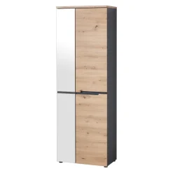 Voleo Garderobenschrank Memphis eichefarbig, graphitgrau Discount