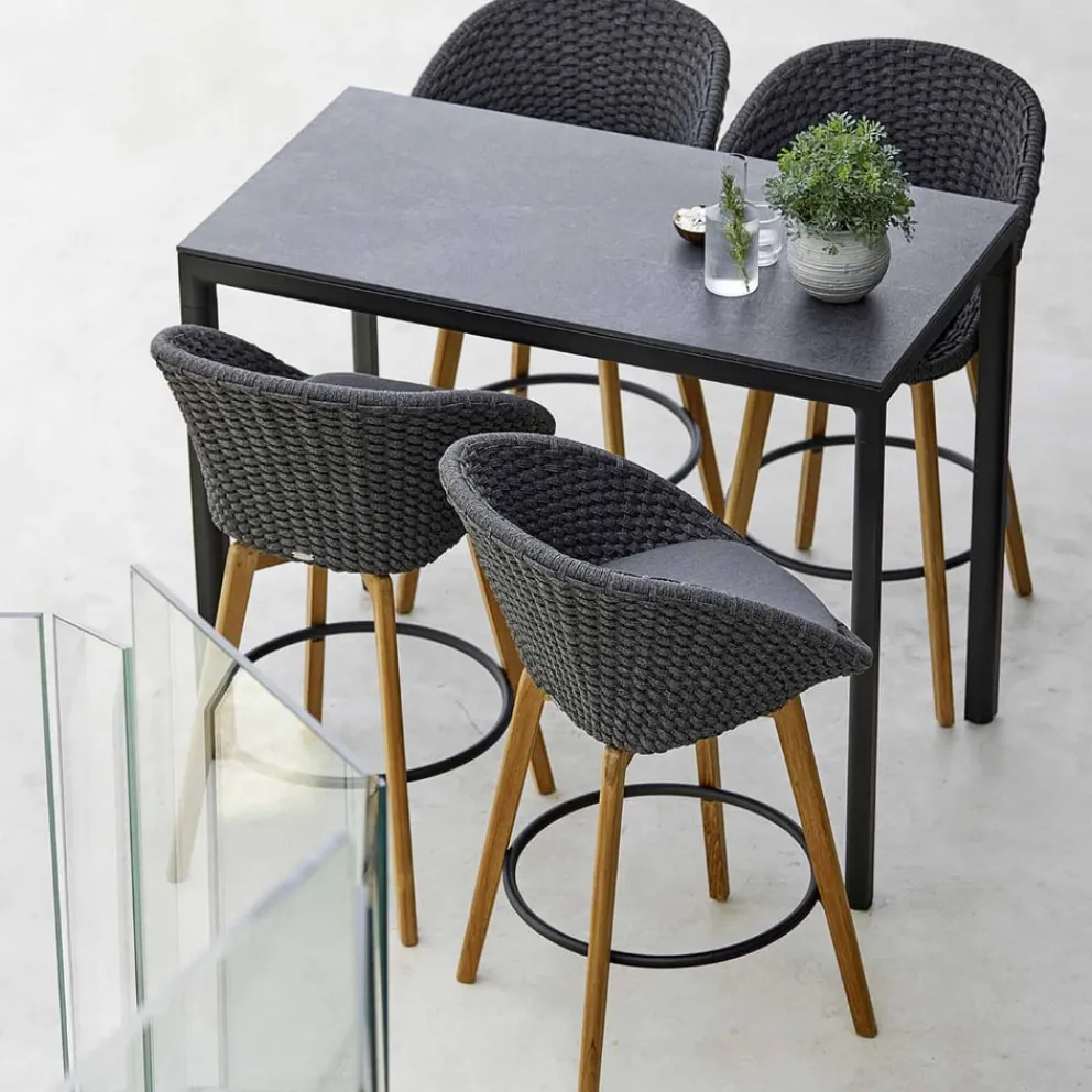 Cane-line Gartenbarhocker Peacock Dark grey Discount
