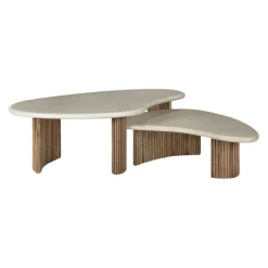 Ethnicraft Gartenbeistelltisch Boomerang hellgrau