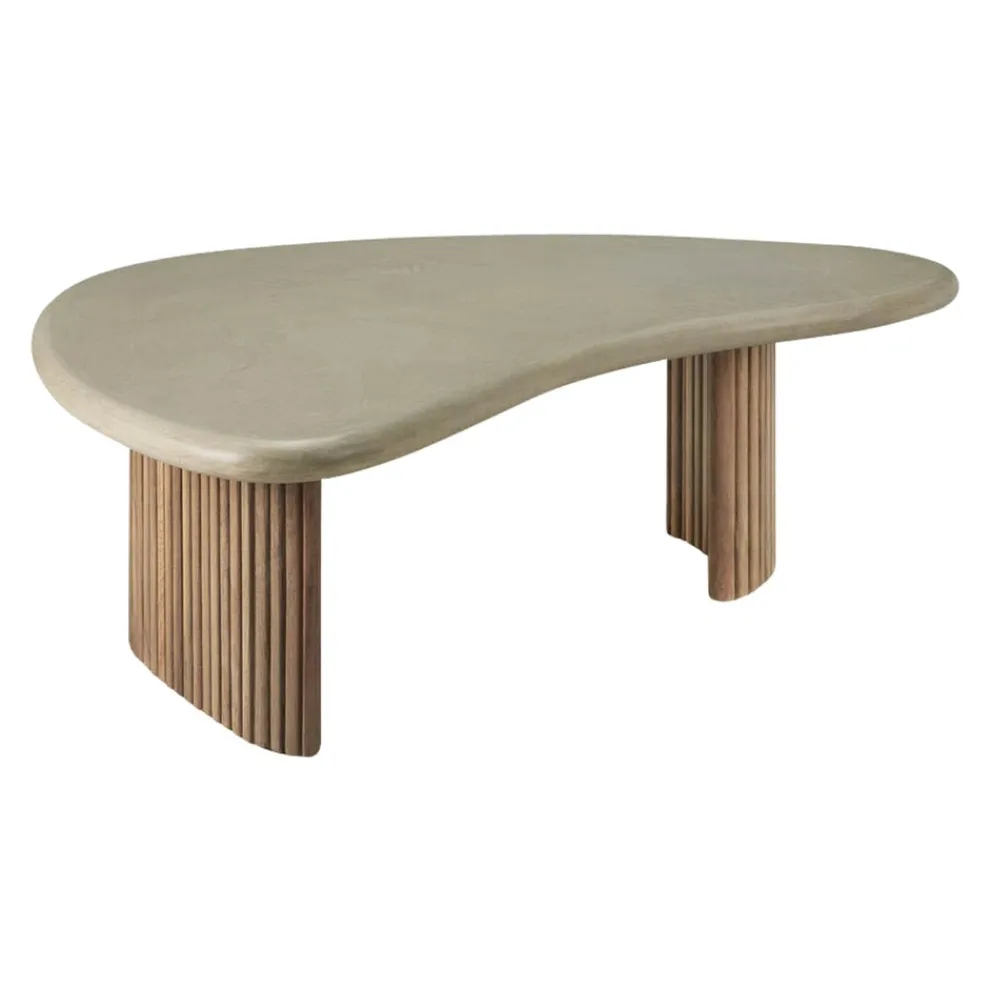 Ethnicraft Gartenbeistelltisch Boomerang hellgrau New