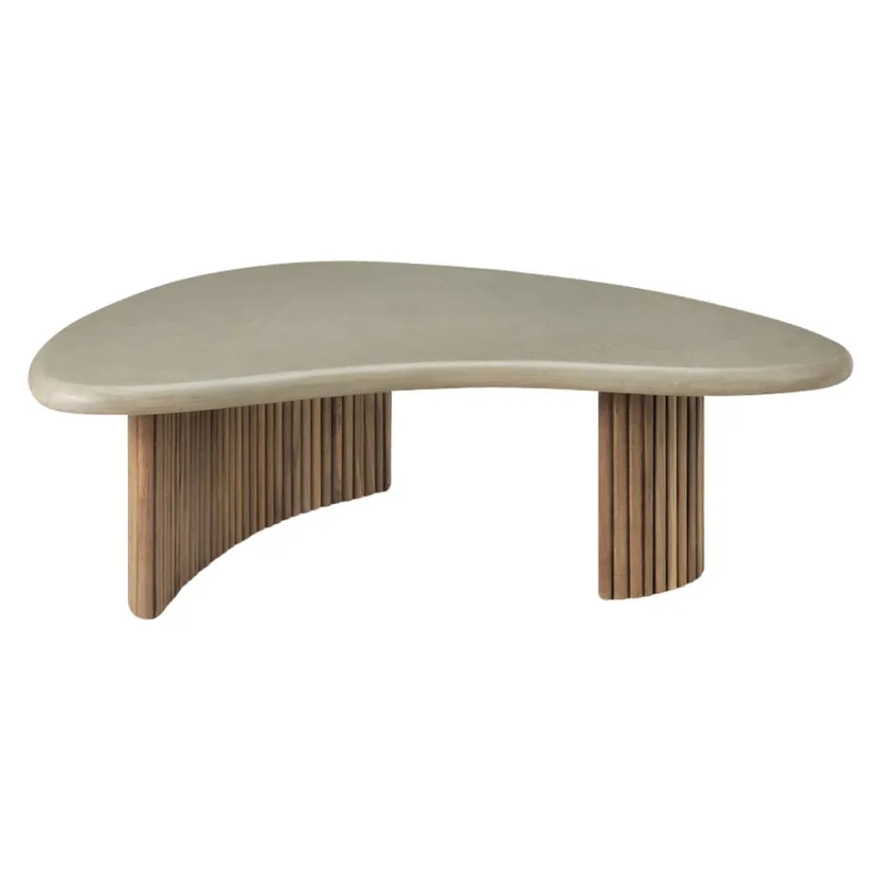 Ethnicraft Gartenbeistelltisch Boomerang hellgrau New