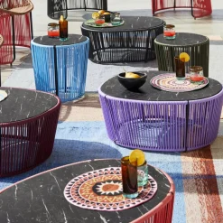 Ames Gartenbeistelltisch Cartagenas oliv, schwarz Outlet