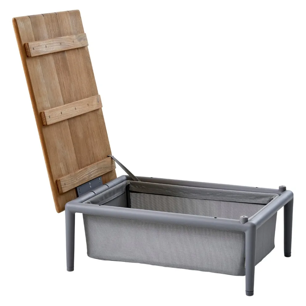 Cane-line Gartenbeistelltisch Conic hellgrau, teakfarbig