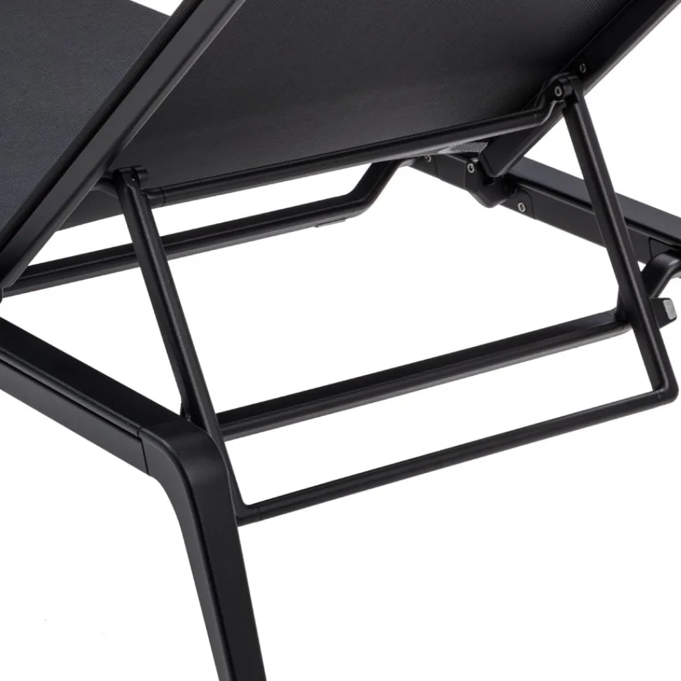 Fast Gartenliege Ushuaia Alluminio 2 nero, Batyline BNE nero New