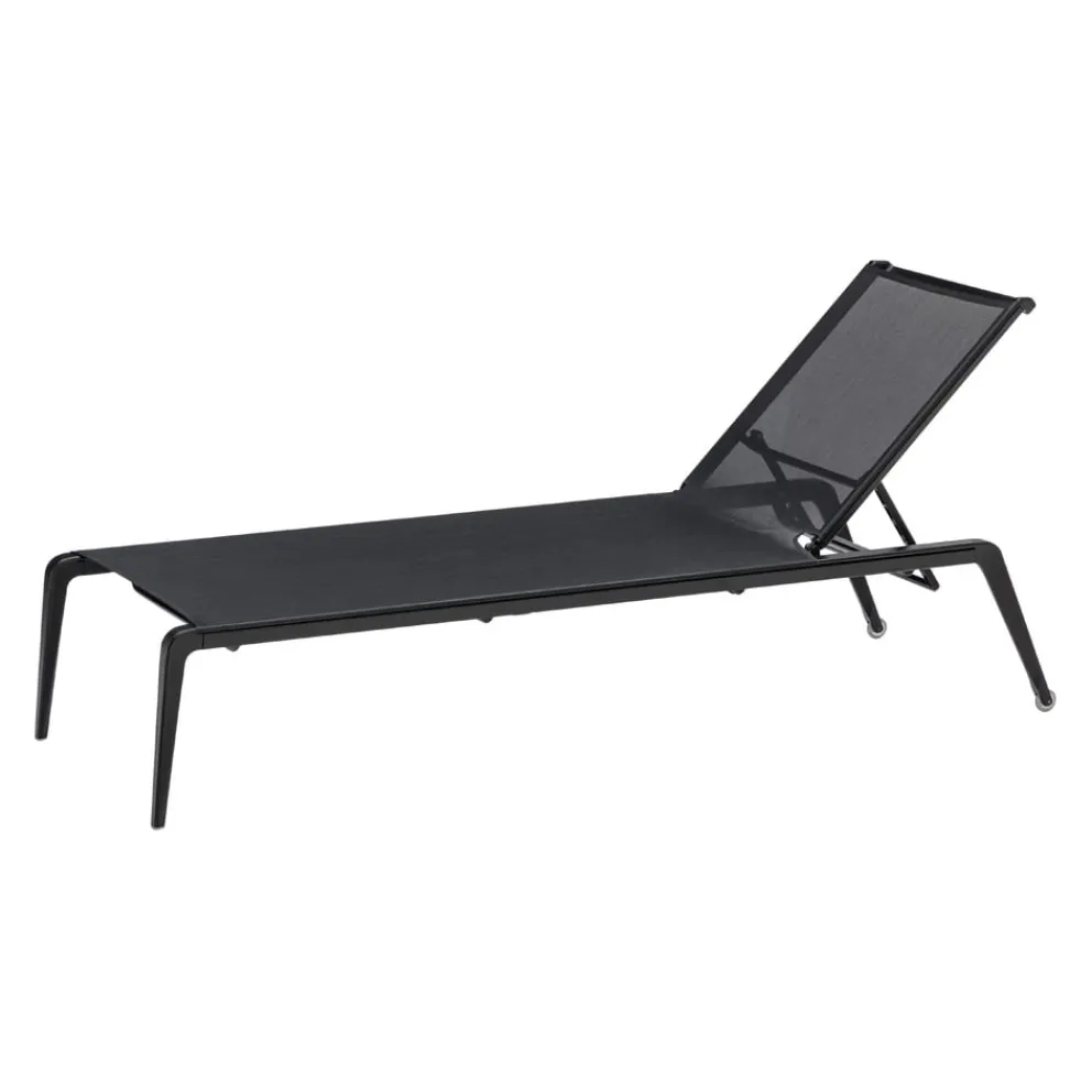 Fast Gartenliege Ushuaia Alluminio 2 nero, Batyline BNE nero New