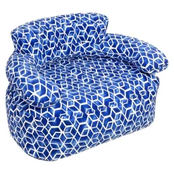 Gartensessel Aufblasbar blau, weiss New