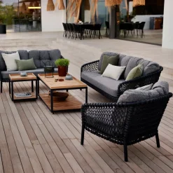 Cane-line Gartensessel Ocean Dark grey, Light brown Y116 Outlet