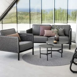 Cane-line Gartensofa Encore dunkelgrau, lava grey New