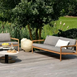 Ethnicraft Gartensofa Jack braun, dunkelgrau Discount