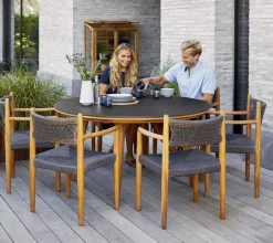 Cane-line Gartentisch Aspect schwarz, teakfarbig