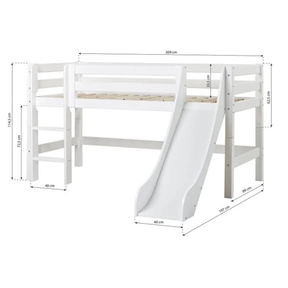 Hoppekids Halbhochbett Einlegerahmen HS-Luxury weiss Online