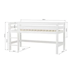 Hoppekids Halbhochbett Einlegerahmen HS-Luxury weiss Hot