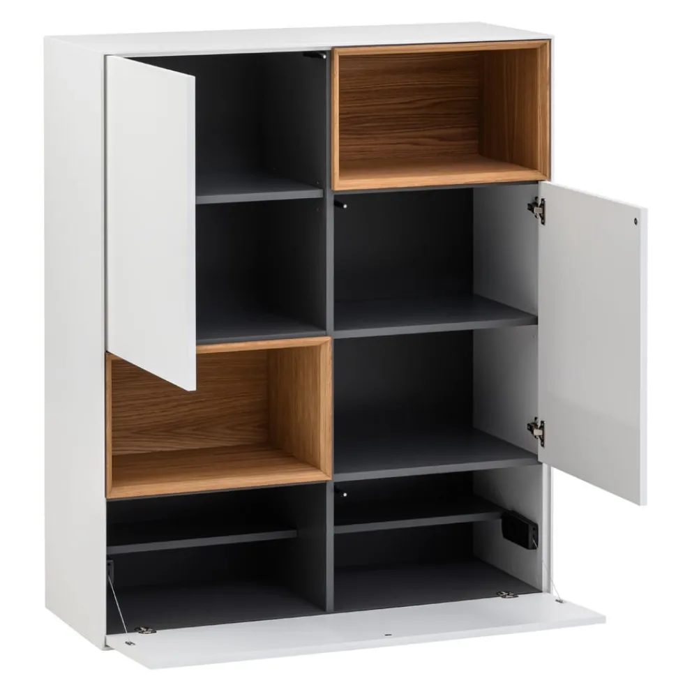 atelier pfister Highboard Amden anthrazit, eichefarbig, weiss Sale