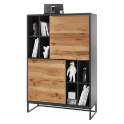 Novel Highboard Asmara anthrazit, eichefarbig Sale