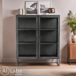 Highboard Boston schwarz Clearance