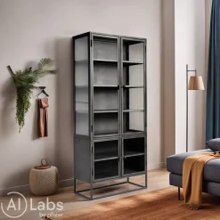 Highboard Boston schwarz Clearance