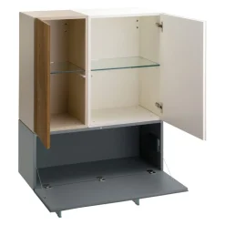 Lago Highboard 36E8 Wildwood naturale, bianco, fumo Sale