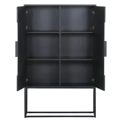 Ambia Home Highboard Frassino eschefarbig, schwarz