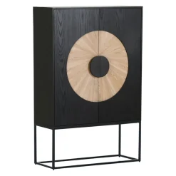 Ambia Home Highboard Frassino eschefarbig, schwarz