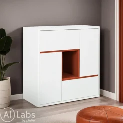 Gautier Highboard Holi terracotta, weiss Discount