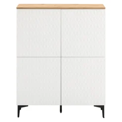 BYYU Highboard Kleo eichefarbig, weiss Hot