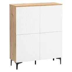 BYYU Highboard Kleo eichefarbig, weiss Hot