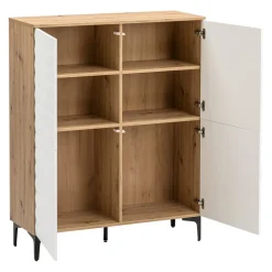 BYYU Highboard Kleo eichefarbig, weiss Hot