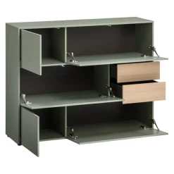 Voleo Highboard Naomi eichefarbig, taupegrün  Sale