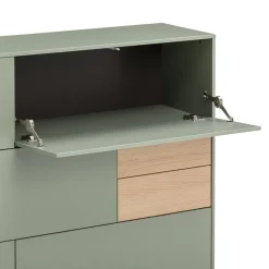 Voleo Highboard Naomi eichefarbig, taupegrün  Sale