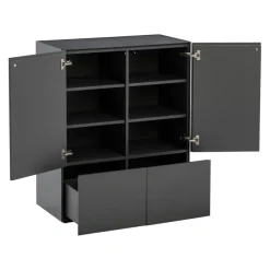 Edition Highboard Pan dunkelgrau, schwarz