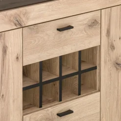 Livetastic Highboard Ruben eichefarbig, schwarz Clearance