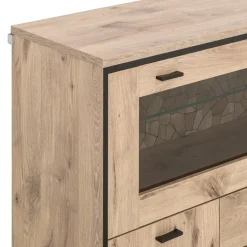Livetastic Highboard Ruben eichefarbig, schwarz Clearance