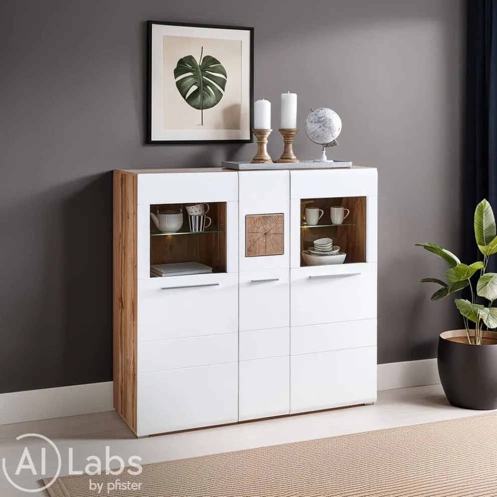 Hom'In Highboard Savona eichefarbig Discount