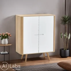 BYYU Highboard Skarsund weiss Clearance