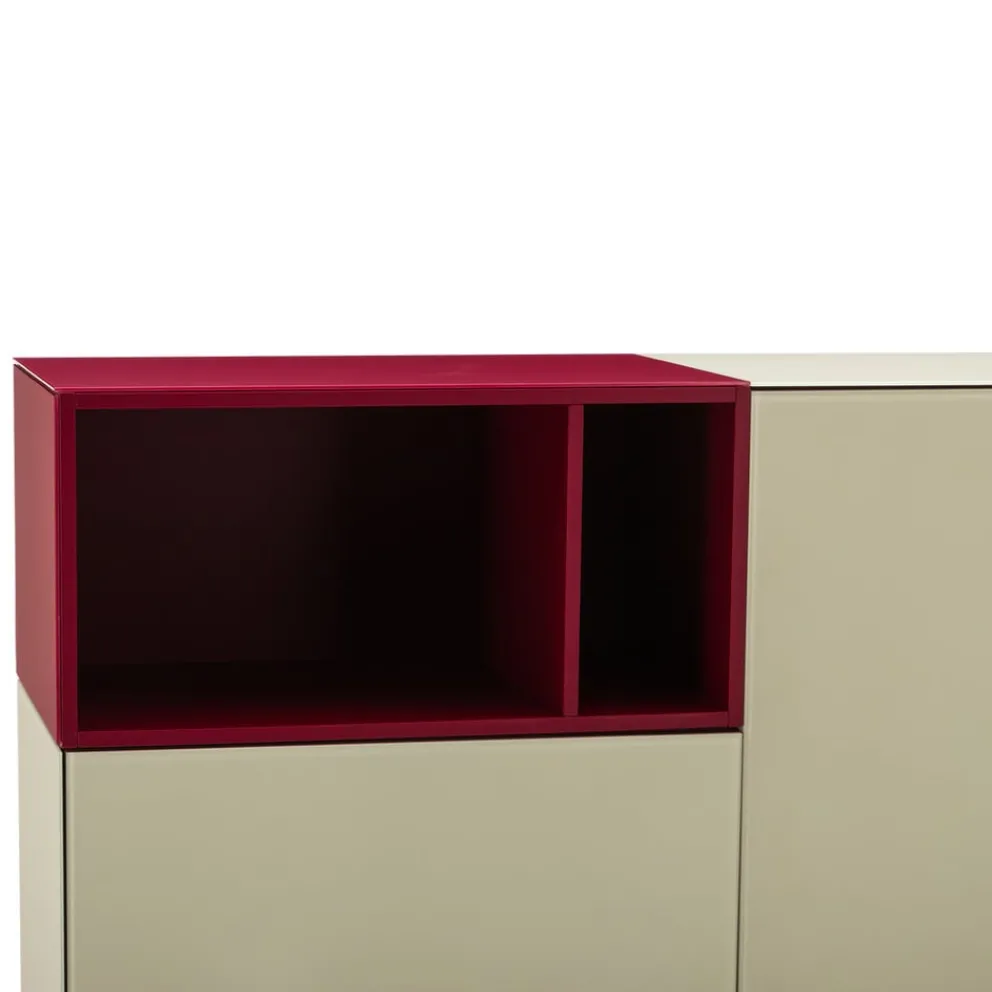 Johann Jakob Highboard Skyline dunkelrot, grau New