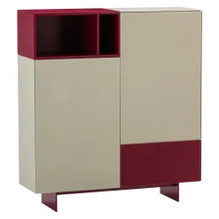 Johann Jakob Highboard Skyline dunkelrot, grau New