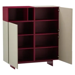 Johann Jakob Highboard Skyline dunkelrot, grau New
