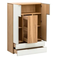 VOGLAUER Highboard valpin eichefarbig, weiss