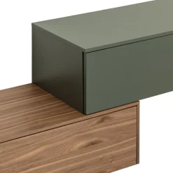 Johann Jakob Hängeschrank Skyline grüngrau, nussbaumfarbig Sale