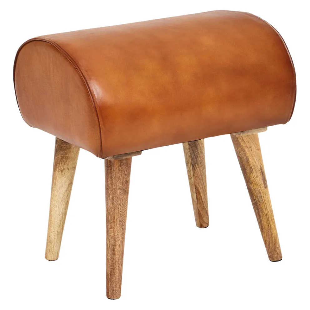 MID.YOU Hocker Leder braun New
