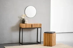 Linea Natura Hocker Rurik eichefarbig, schwarz Discount