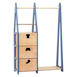 Duck Woodworks Kinderkleiderschrank Misa blau Online