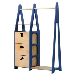Duck Woodworks Kinderkleiderschrank Misa blau Online